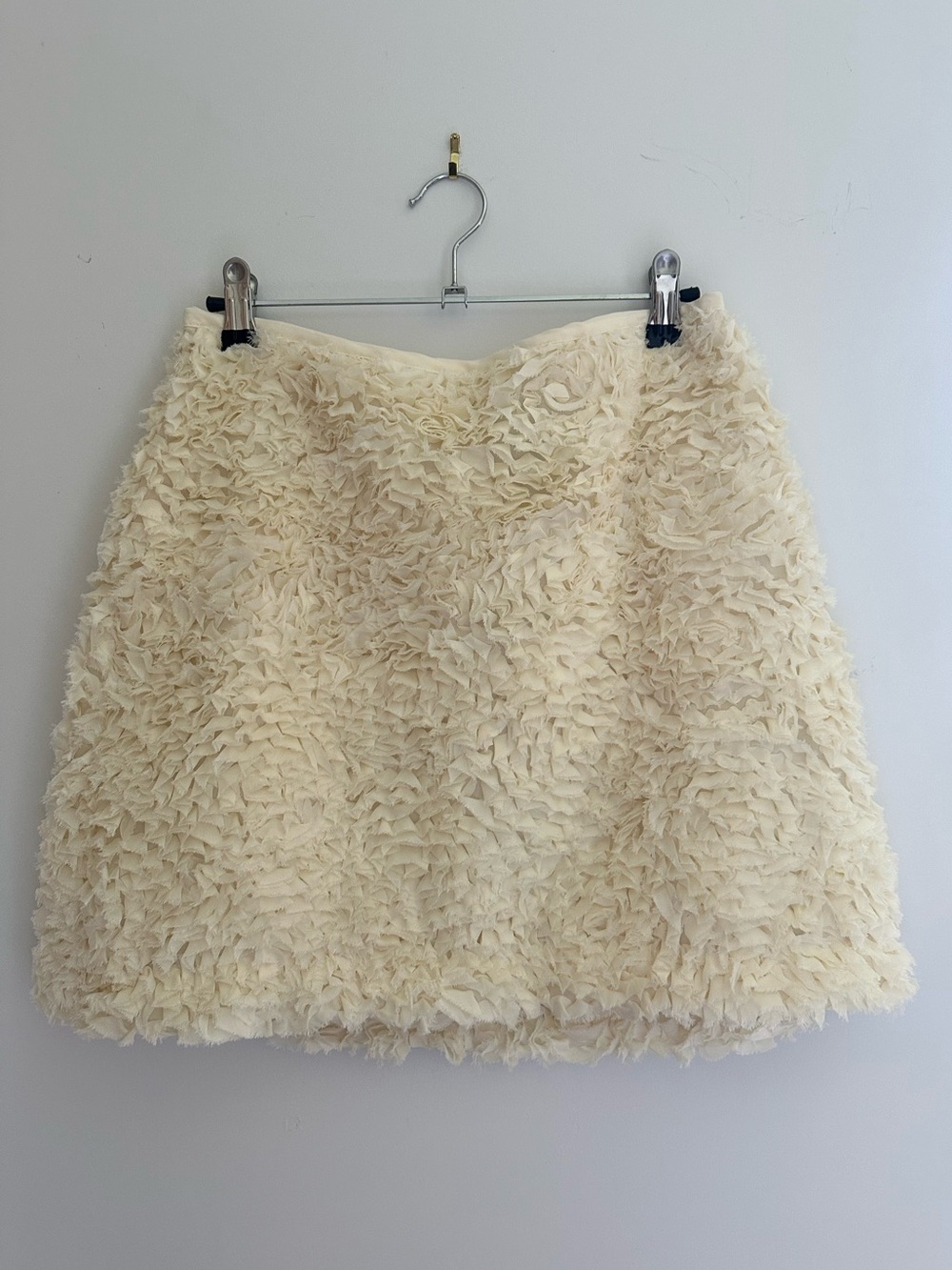 Anthropologie Textured Cream Mini Skirt